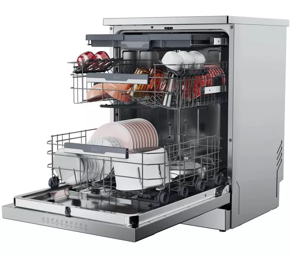 Hoover H6F6B4S1PXUK Full-size Smart Dishwasher in Stainless Steel