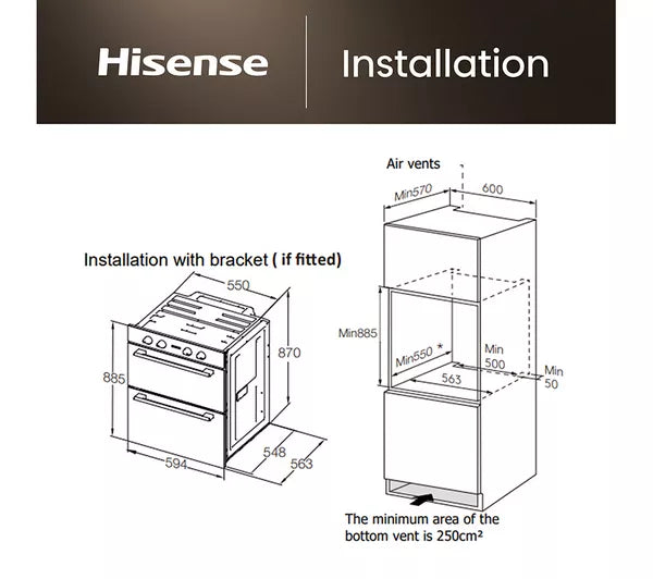 Hisense BID914221CDBG Double Oven Built In Black