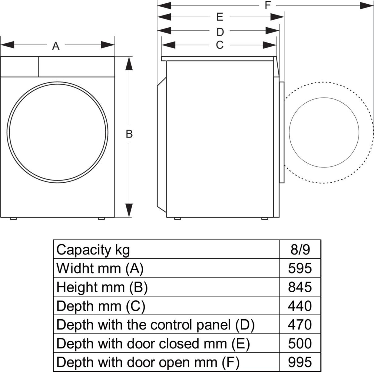 Hisense WF5I9043BTFS Washing Machine 9kg 1400rpm in Silver GRADE B