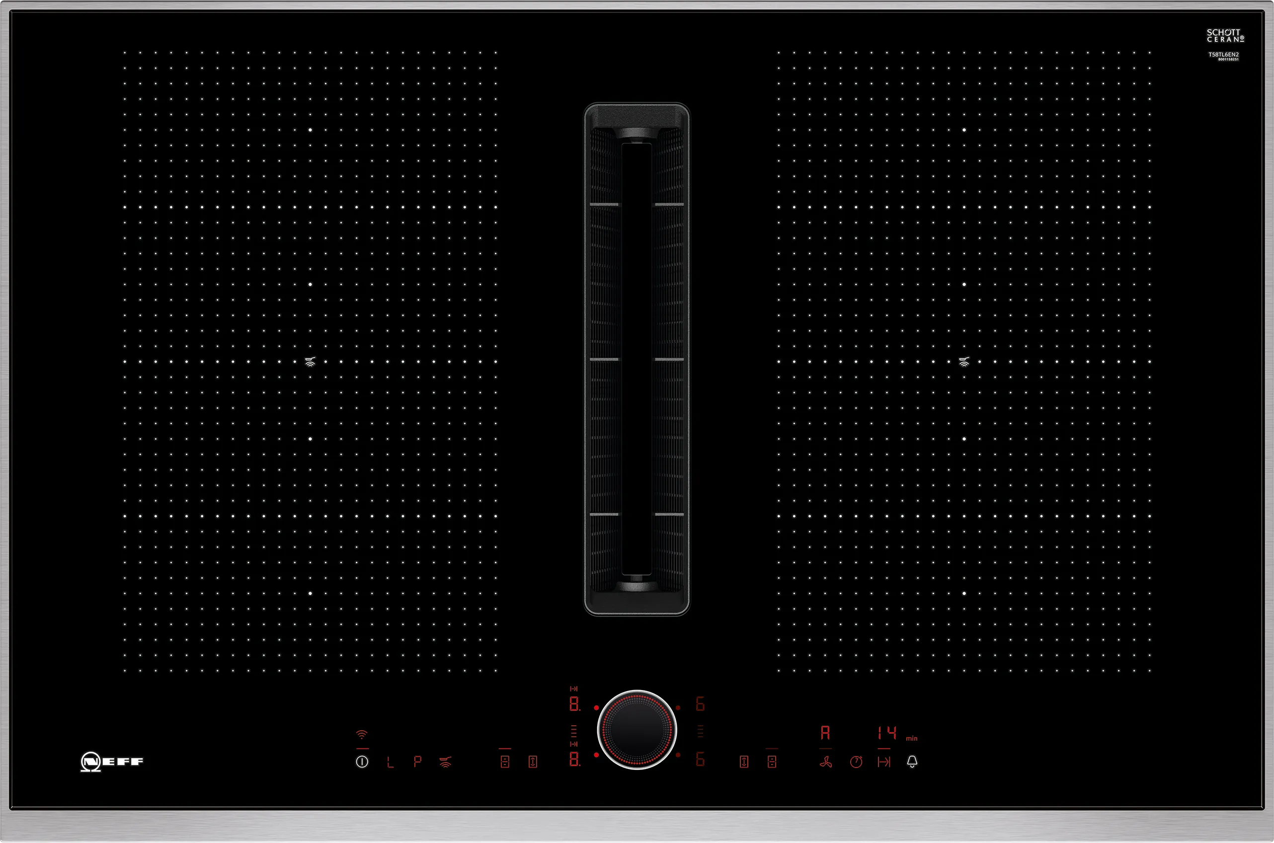 Neff T58TL6EN2 80cm Combi Induction Hob Extractor Hood Steel GRADE A