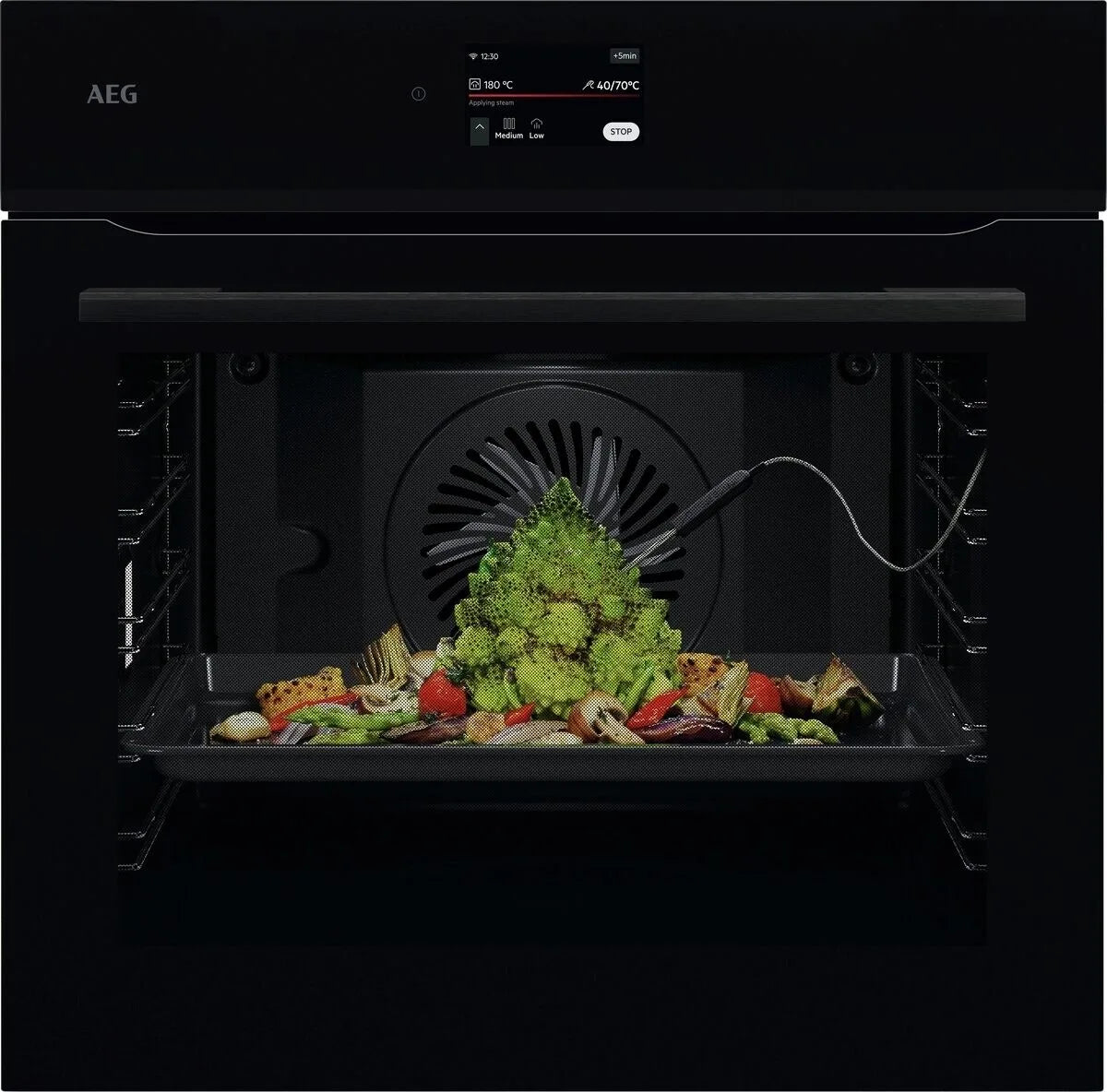 AEG NBE7P731AB MealAssist Pyrolytic Single Oven in Gloss Black