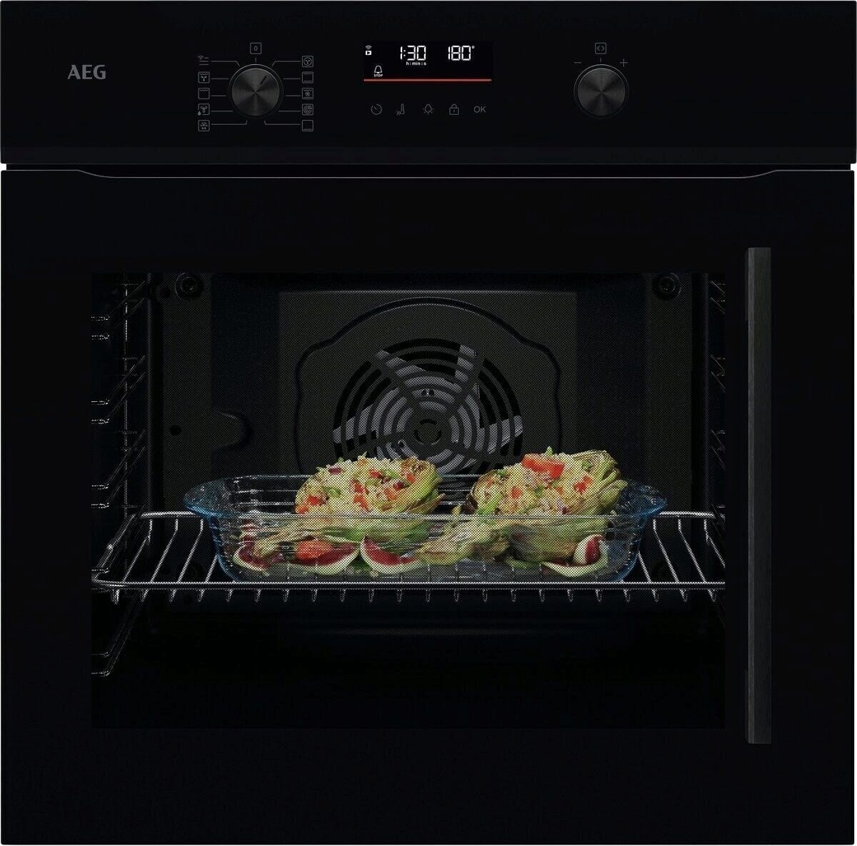 AEG NBU5P401LB Single Oven Built in Electric Pyrolytic in Black