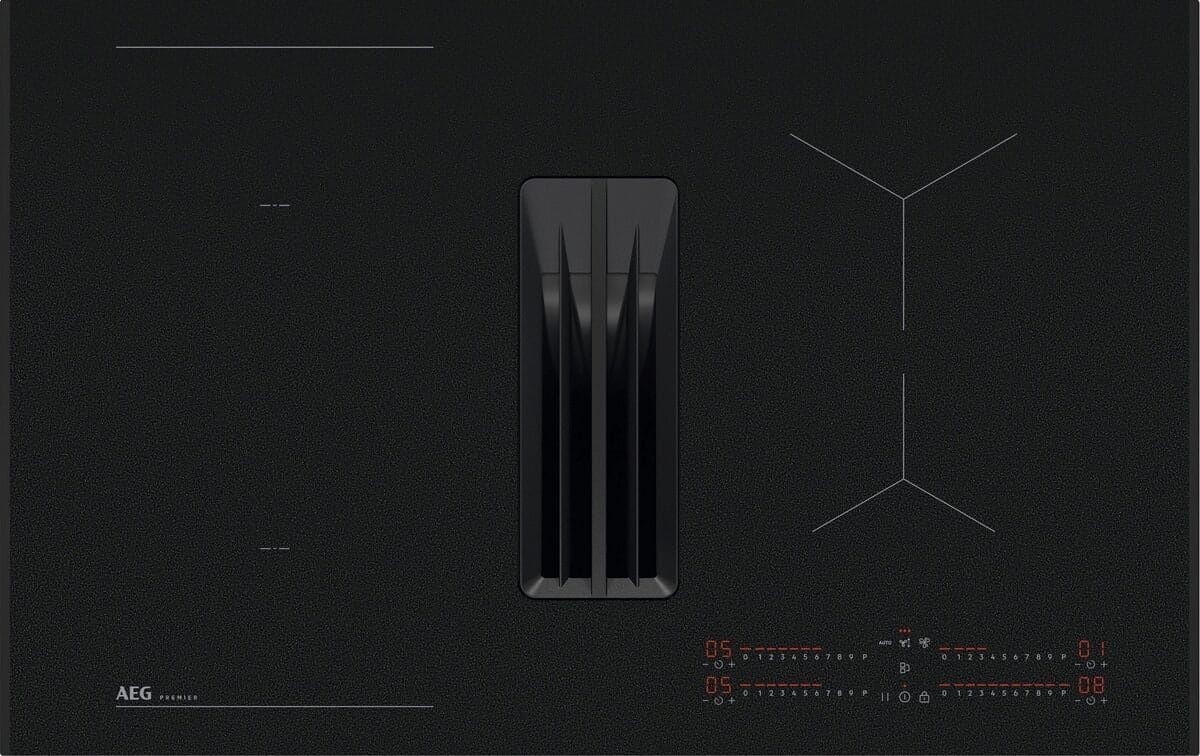 AEG NCH84B03AZ 80cm Induction Hob with Extraction SaphirMatt Black