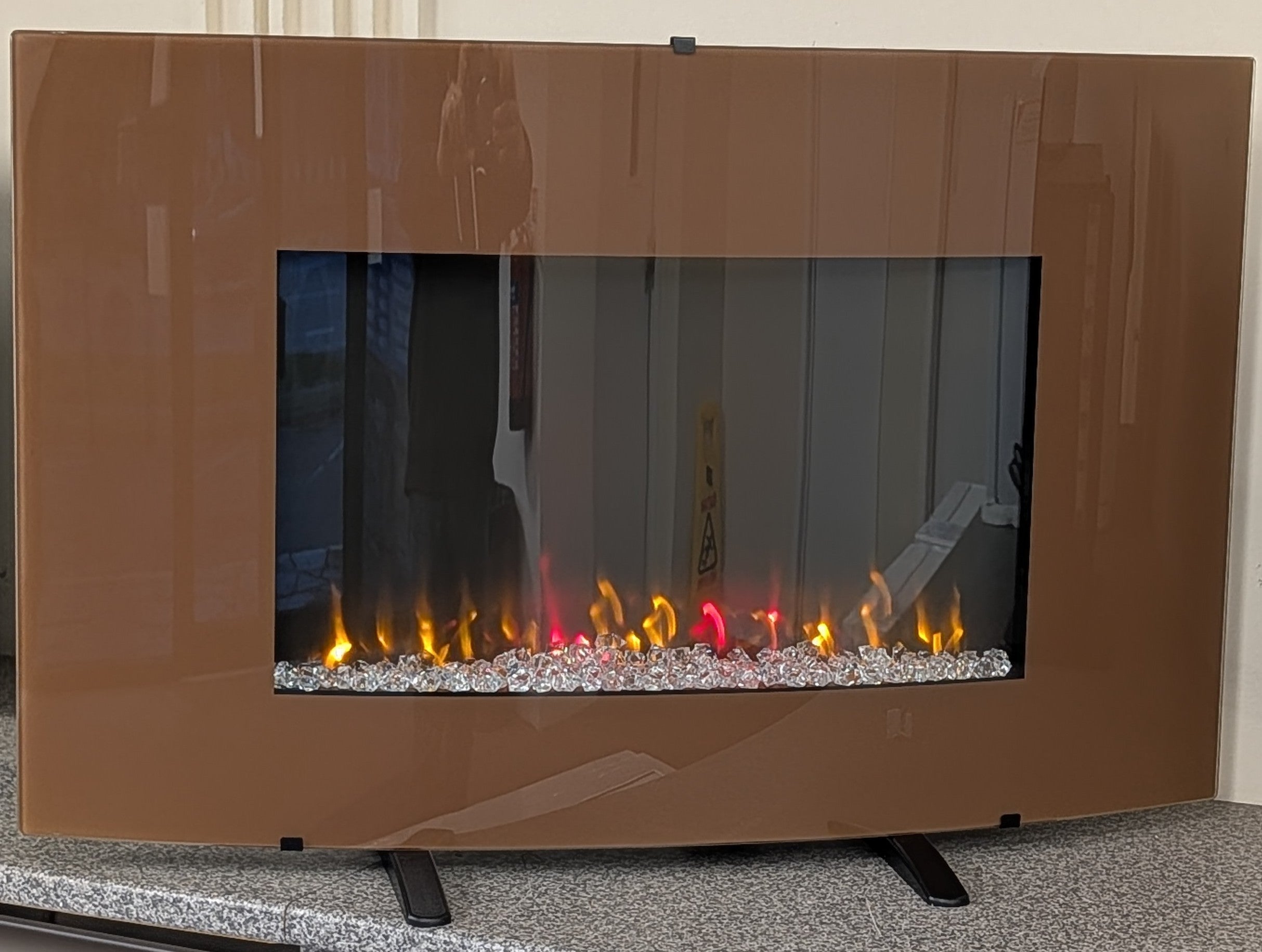 Cata ICONCV890C 35 Inch Wall Mounted Curva Electric Fireplace Copper with Remote