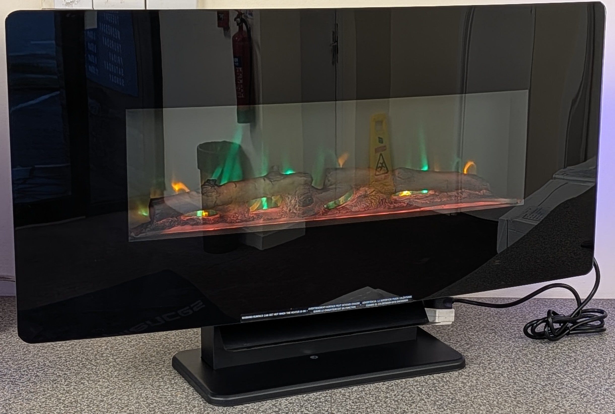 Cata ICONCV915BK 99cm Pedestal / Wall Mounted Curva Electric Fire in Black with Remote