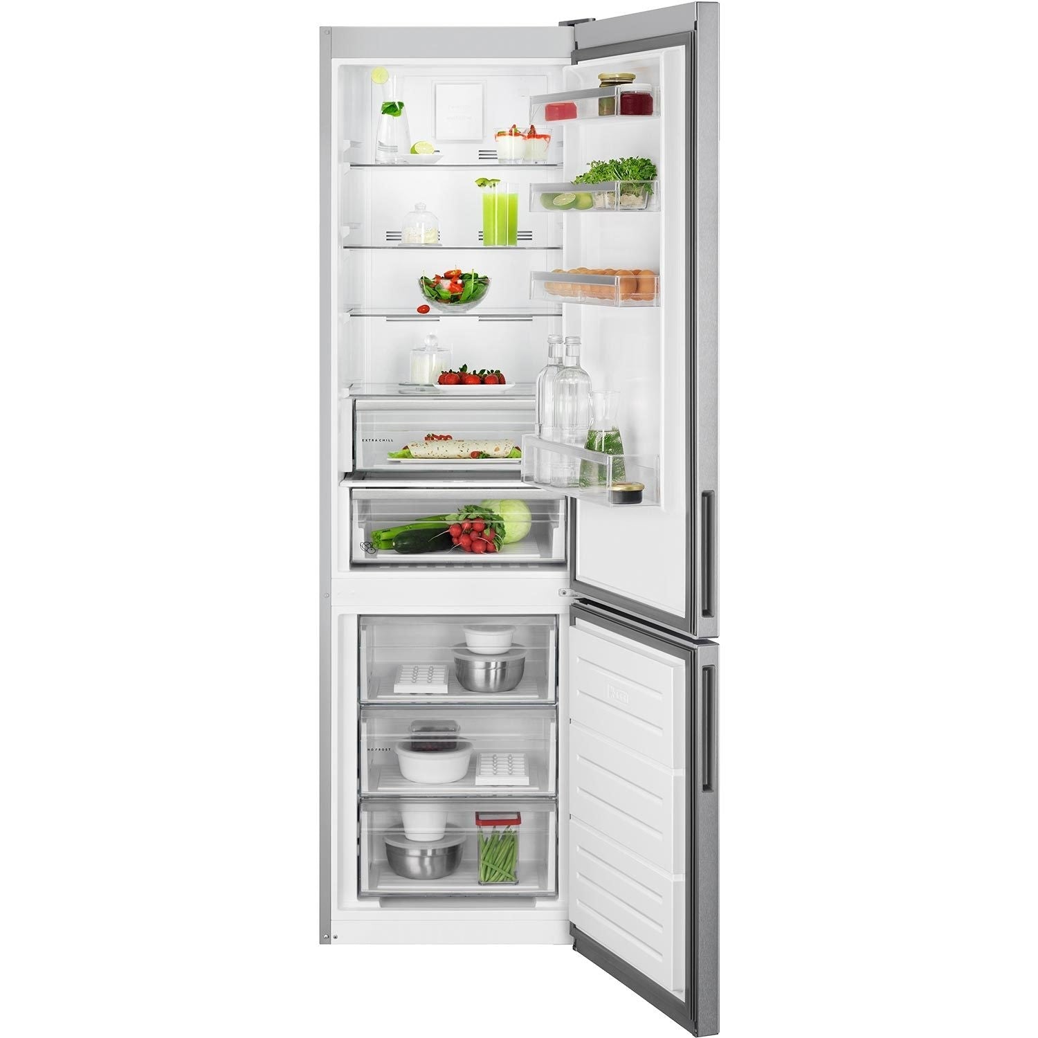 AEG RCB636E2MX Freestanding Frost Free Fridge Freezer in Silver