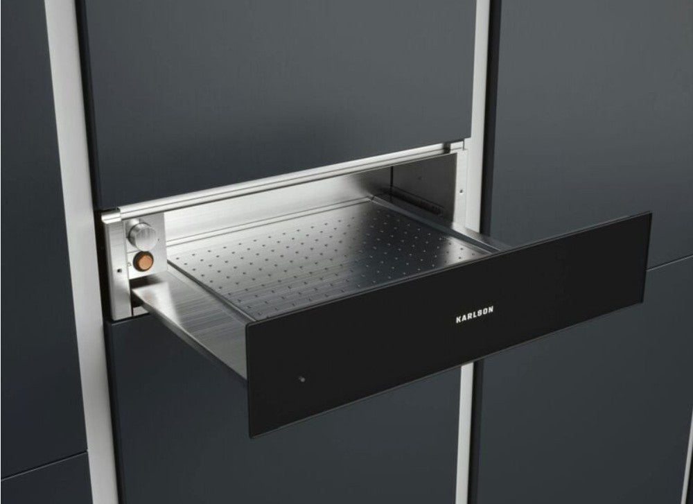 Karlson WRWD60BK 14cm High Warming Drawer in Black Glass