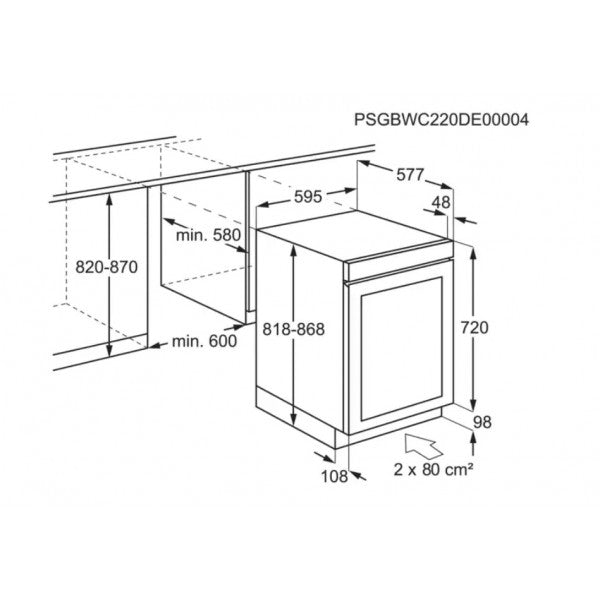 AEG AWUS040B8B Wine Cooler Undercounter Integrated Black