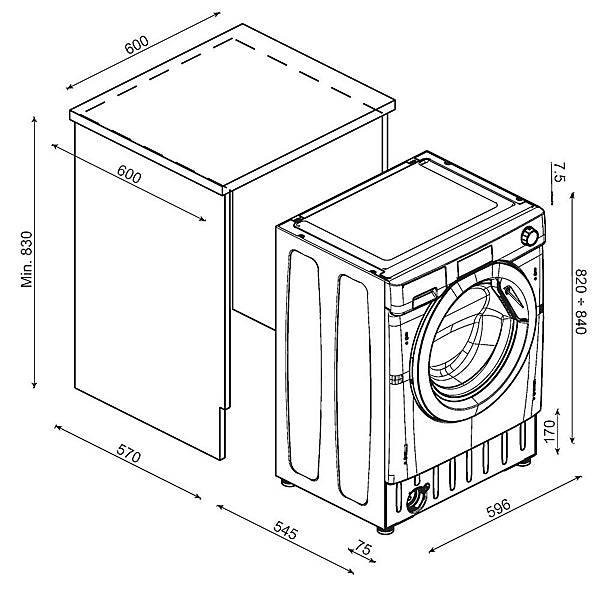 Hoover HBD 495D13-80 Washer Dryer Integrated 9kg + 5kg 1400rpm