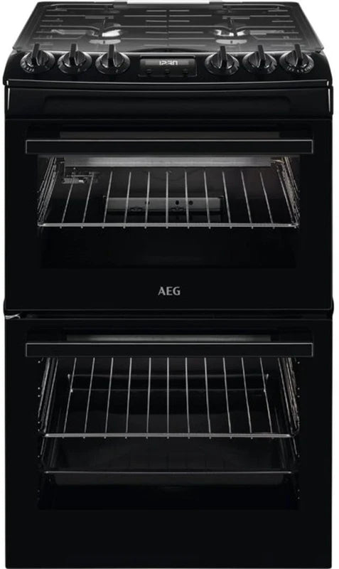 AEG CGX1130ACB Gas Cooker 55cm Double Oven Black GRADE A