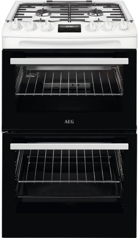 AEG CGX1130ACW Gas Cooker 55cm Double Oven White GRADE A