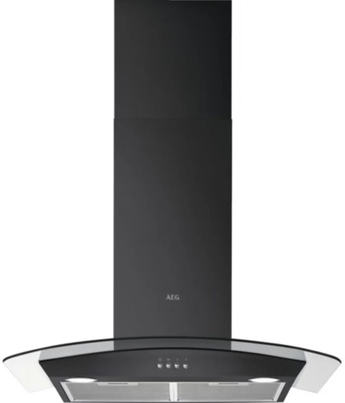 AEG DTX3840B Curved Glass Chimney Hood 80cm in Black