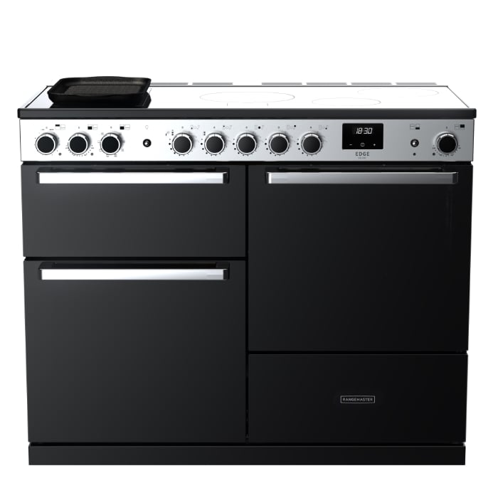 Rangemaster EDGE DELUXE EDDL0110EIGBLK 110cm Induction Range Black & Chrome GRADE A