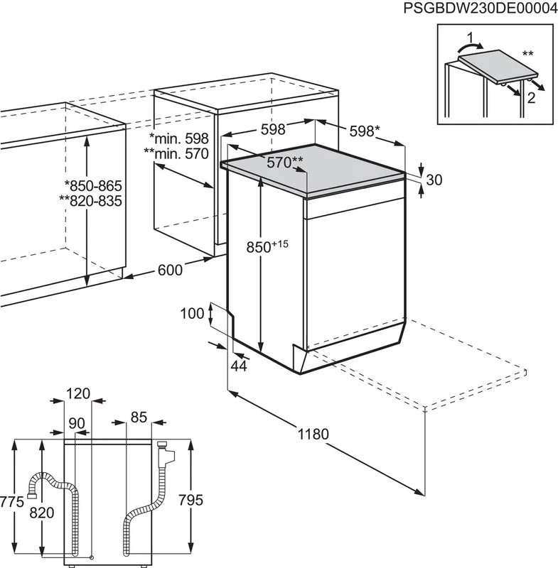AEG FFB75727PM Full Size Dishwasher Freestanding Stainless Steel GRADE A