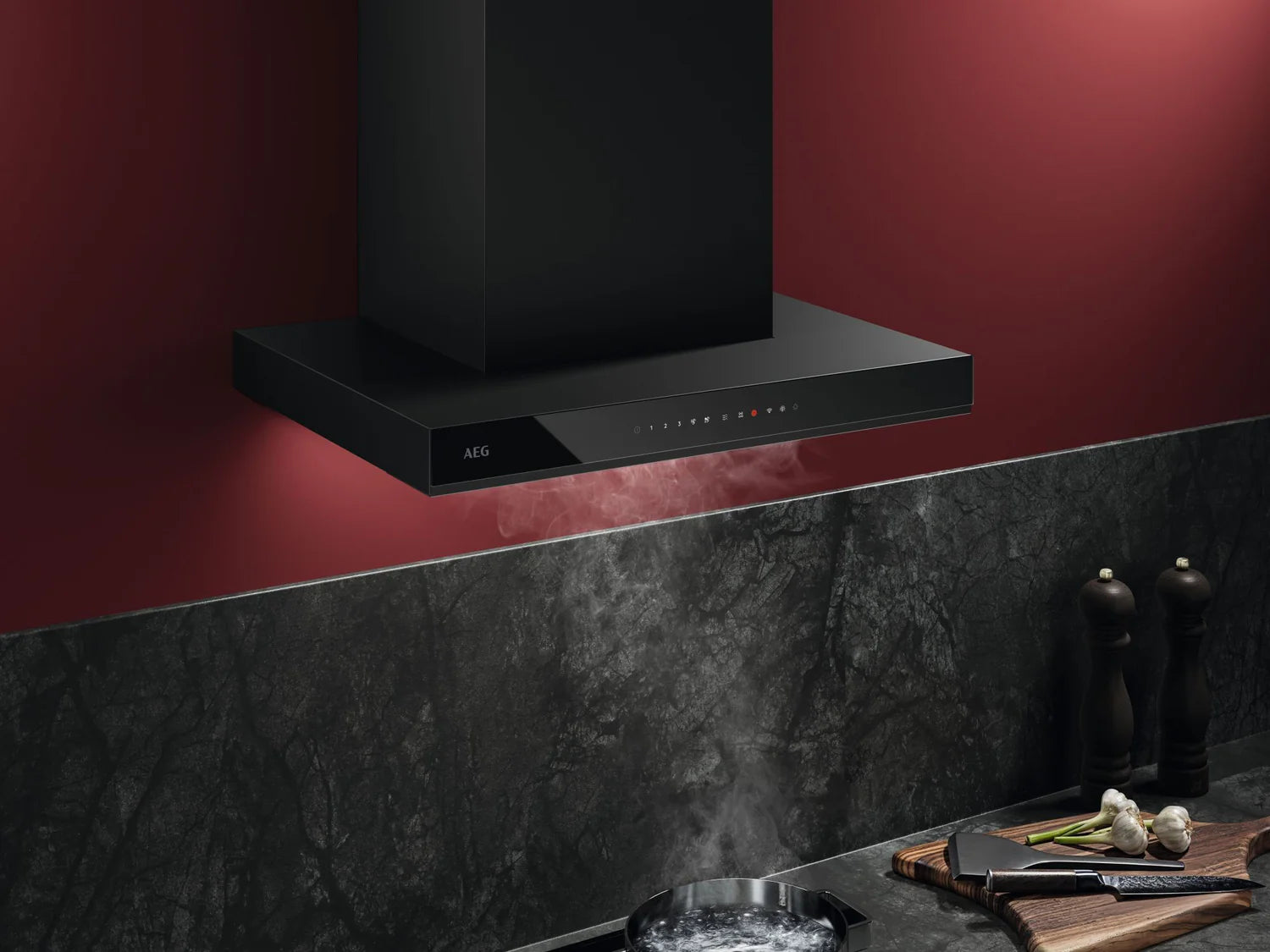 AEG GB87D61CB 6000 Series Cooker Hood 60cm Chimney Gloss Black