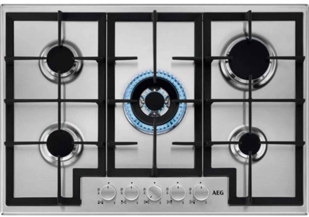 AEG HGX75400SM Gas Hob 75cm 5 Burner in Stainless Steel
