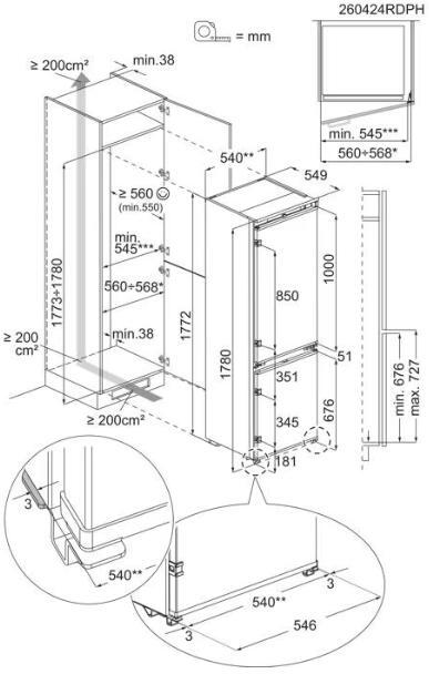 AEG NSC7N181ZES Fridge Freezer Integrated 70/30 Frost Free