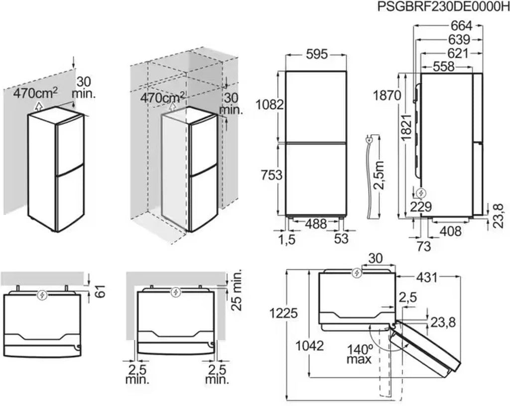 AEG ORC7P321DX 60cm Frost Free Fridge Freezer in Silver GRADE A
