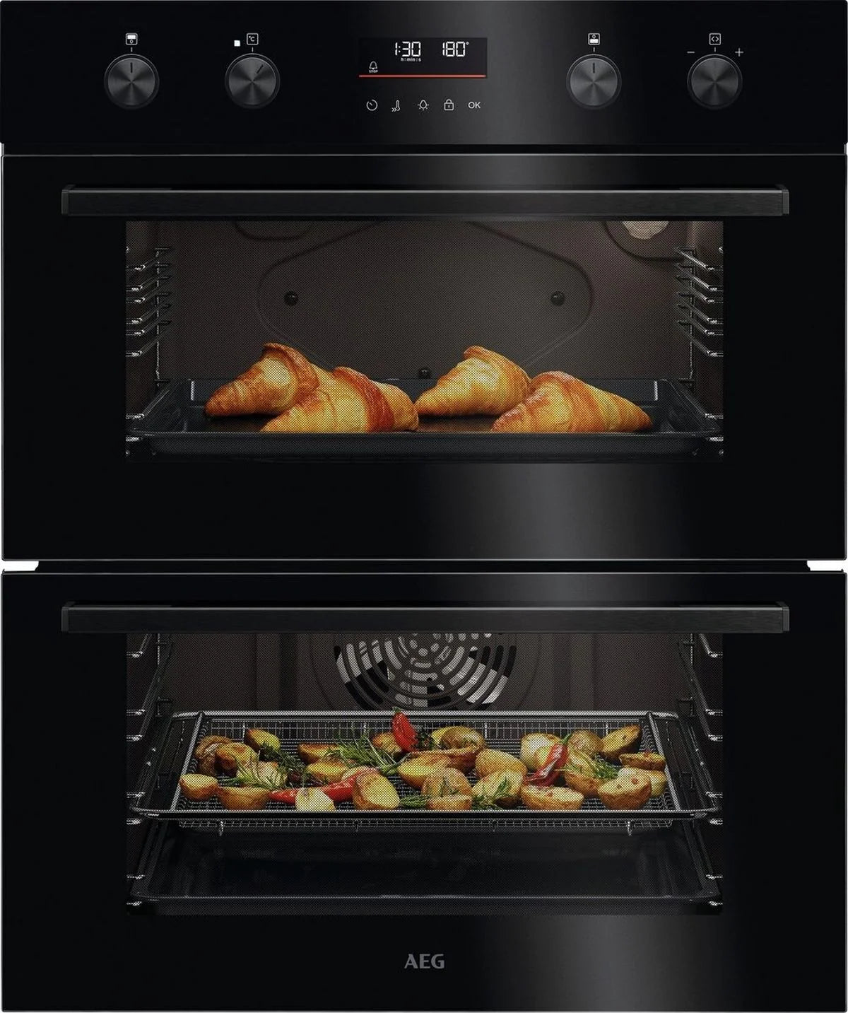 AEG OU5CU40K Double Oven Built Under in Gloss Black