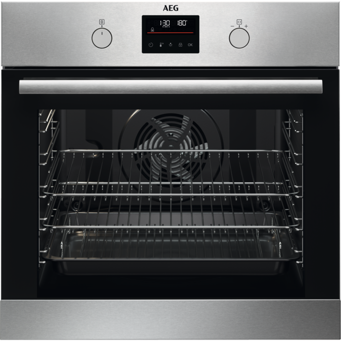 AEG BPK355061M Single Oven Electric Built In Pyrolytic Stainless Steel GRADE A