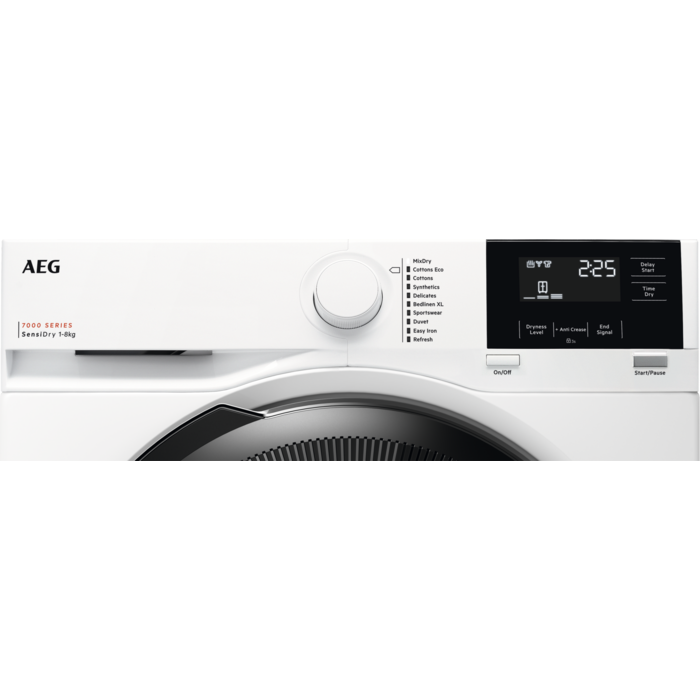 AEG TR718L4B Tumble Dryer 8kg Heat Pump in White
