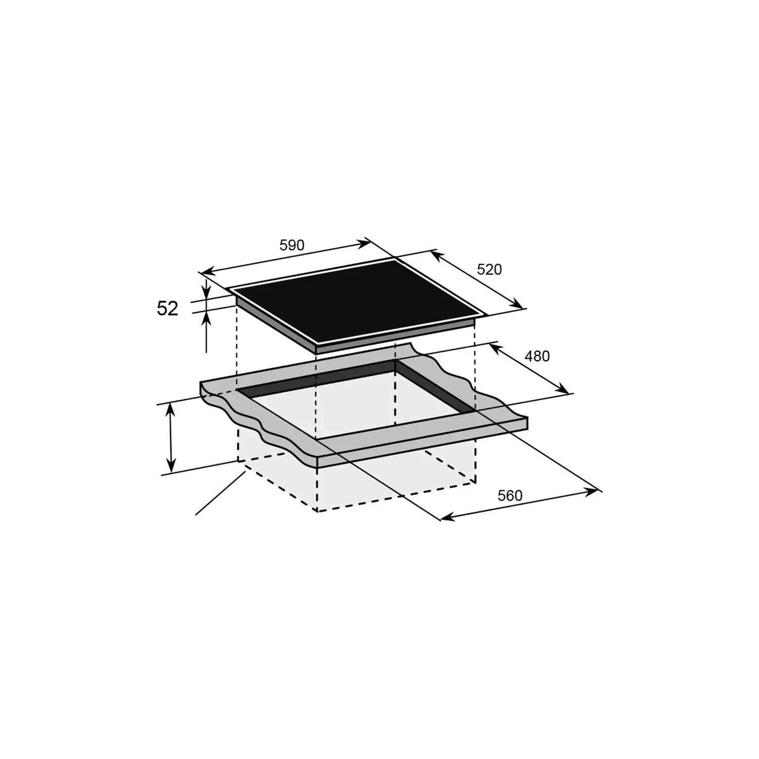 Baumatic BHII642C/E1 60cm Four Zone Induction Hob in Black