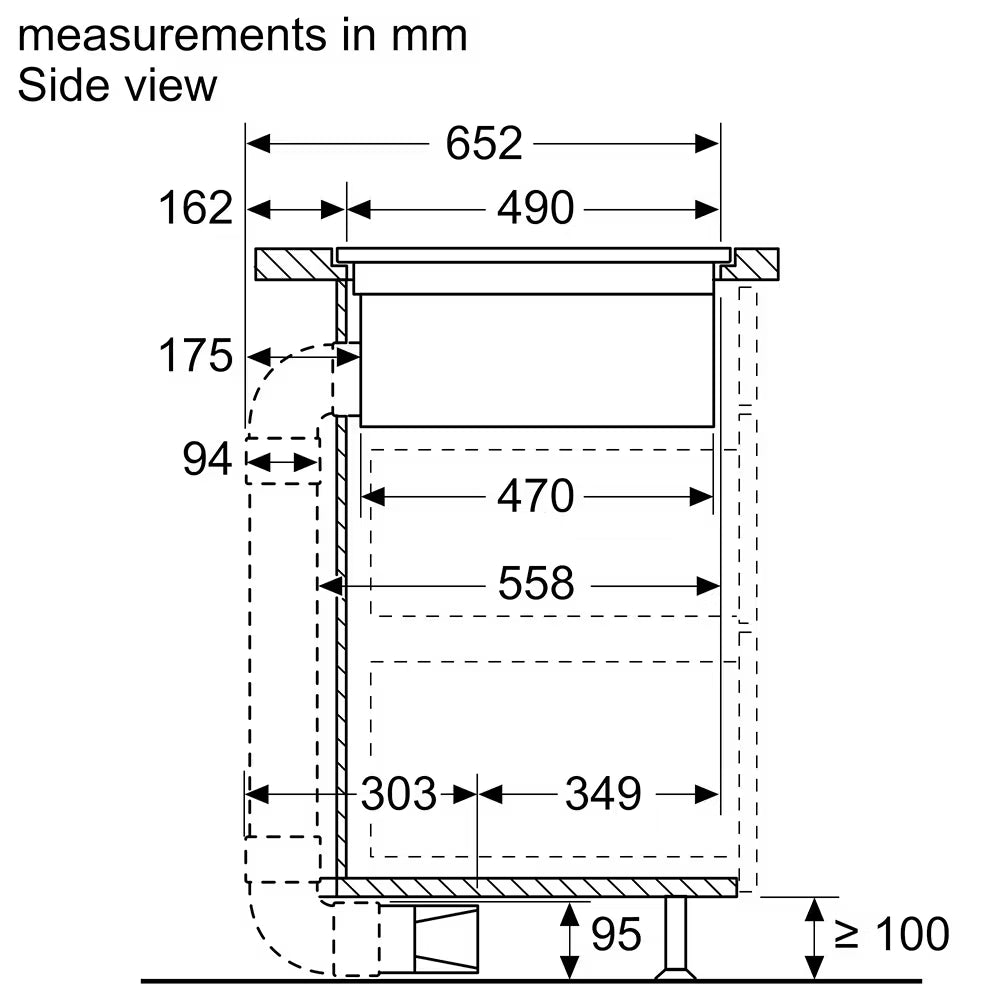 Neff T58TL6EN2 80cm Combi Induction Hob Extractor Hood Steel GRADE A