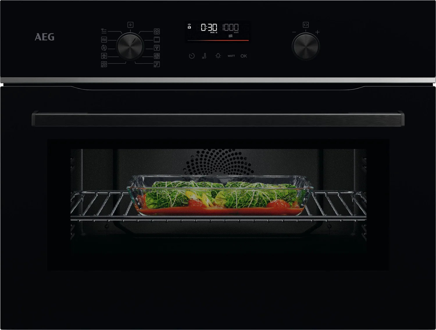AEG TK6N5011B Combination Microwave Oven Gloss Black & Steel GRADE A