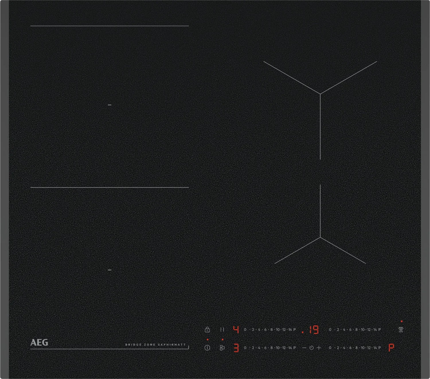 AEG TO64IB00FZ 6000 Bridge Zone Induction Hob 60cm Black