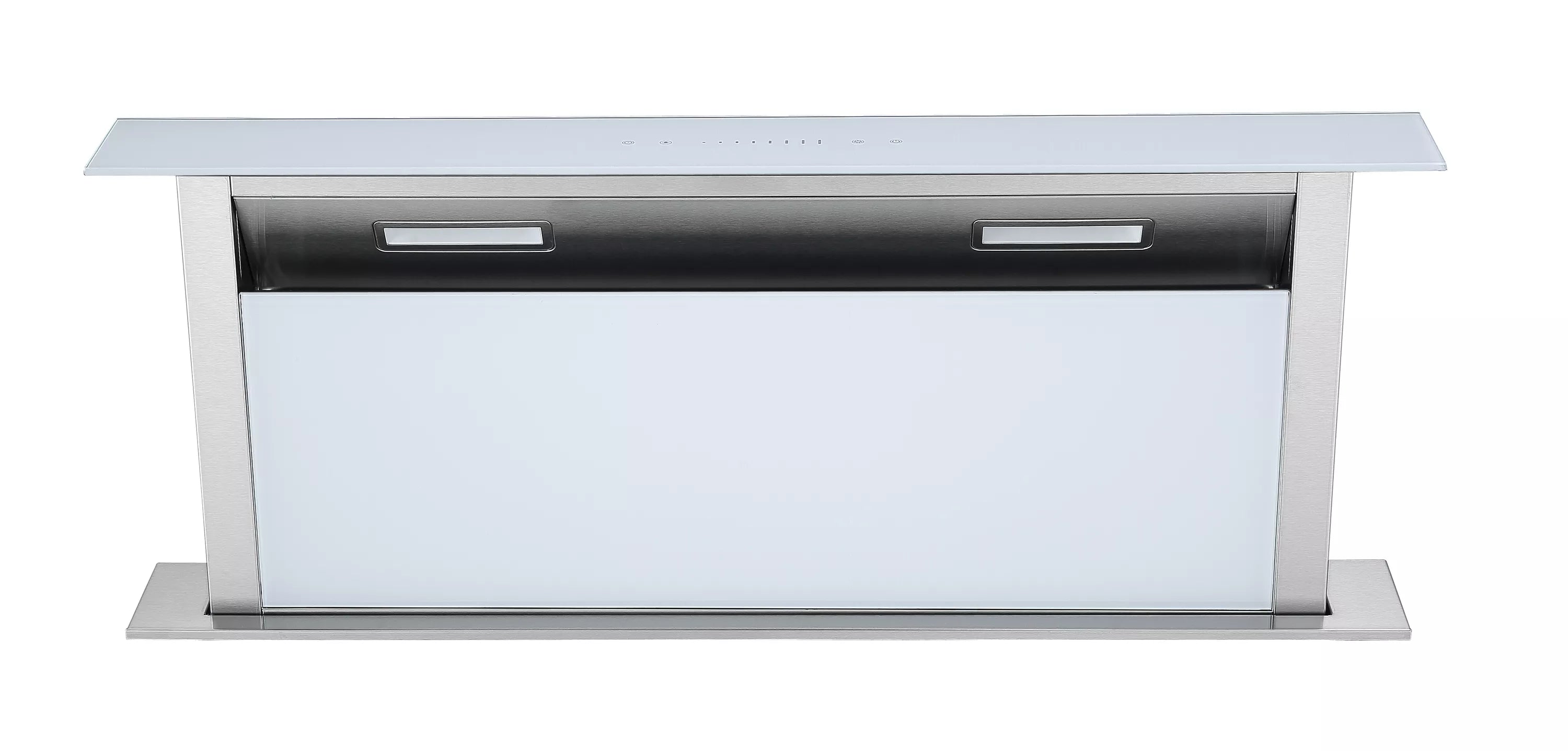 Cata UBDDGS90AWH 90cm Downdraft Extractor Hood in White Glass