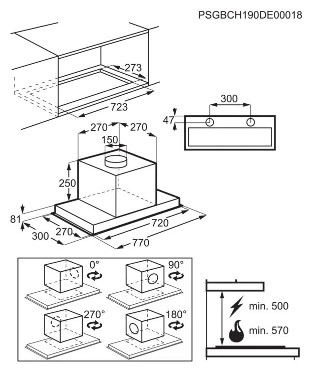AEG DGE5861HM Cooker Hood 80cm Canopy Stainless Steel