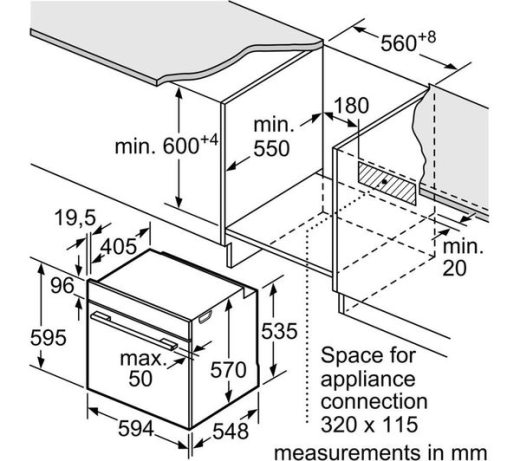 Bosch HBS573BS0B Single Oven Electric Pyrolytic Stainless Steel GRADE A