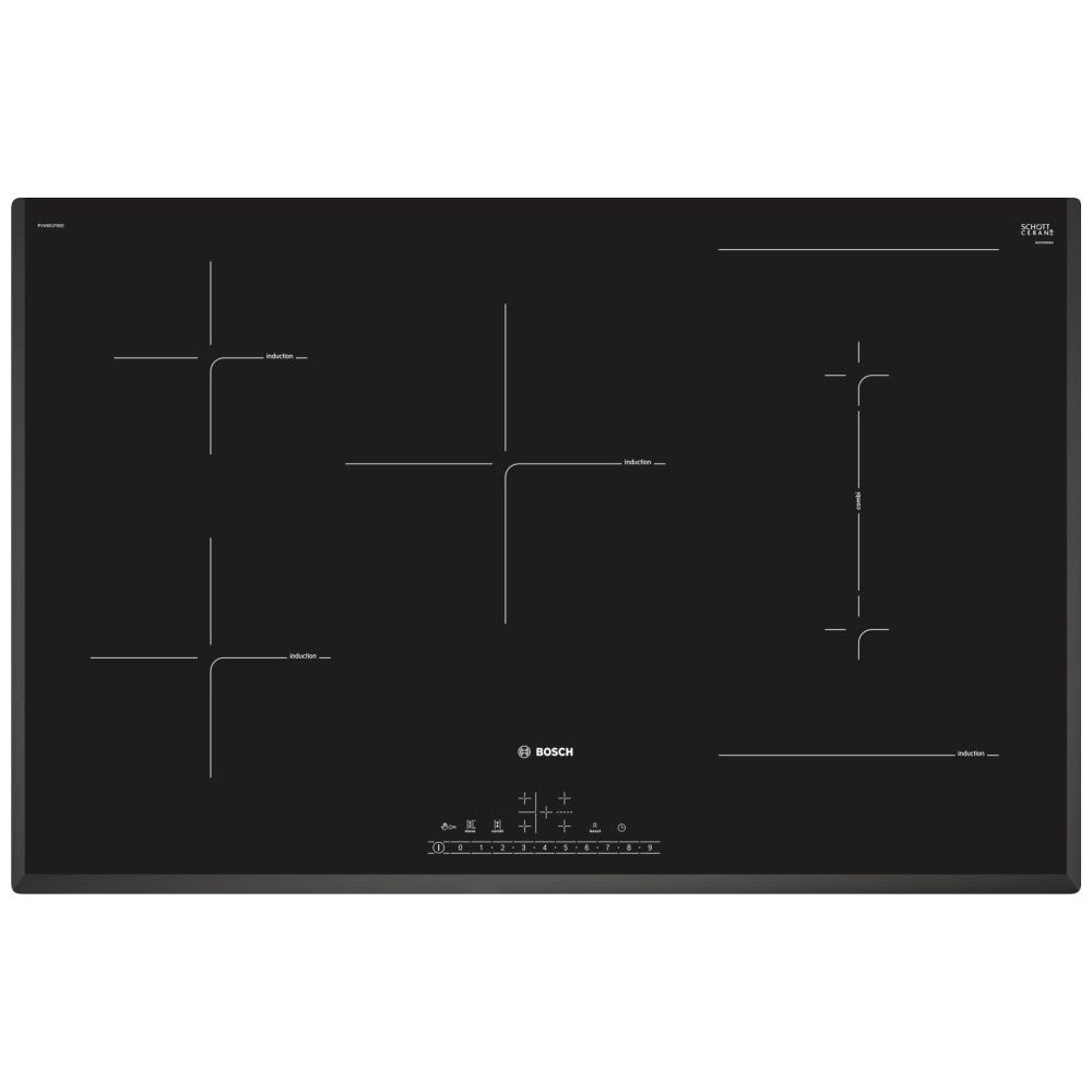 Bosch PVW851FB5E Induction Hob 80cm 5 Zone with Bevelled Edge Black