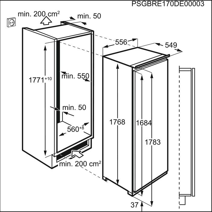 AEG ABK818E6NC Fully Integrated Tall No Frost Freezer