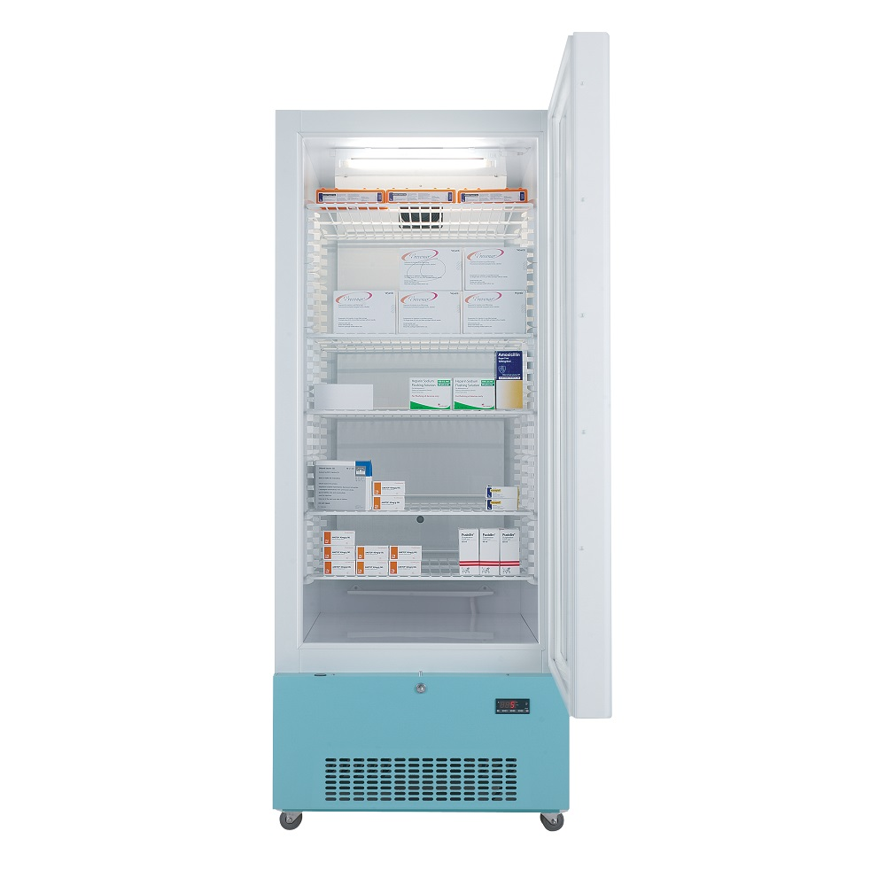 Lec PG1607C Medical Fridge Large Glass Door Pharmacy in White REFURBISHED