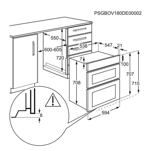 AEG DUB331110M Double Oven Built Under Stainless Steel GRADE A