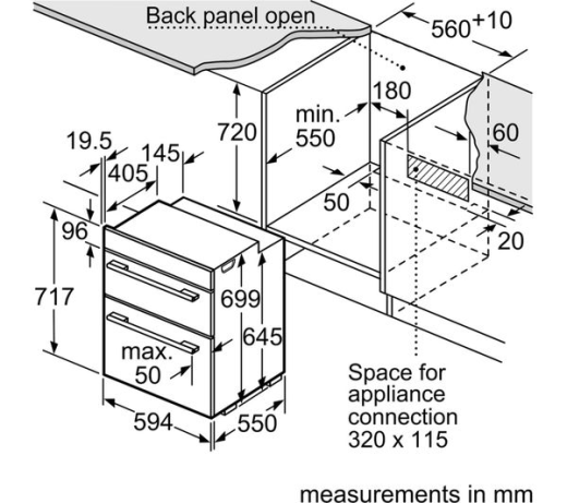 Bosch NBS533BS0B Double Oven Built Under Stainless Steel GRADE B