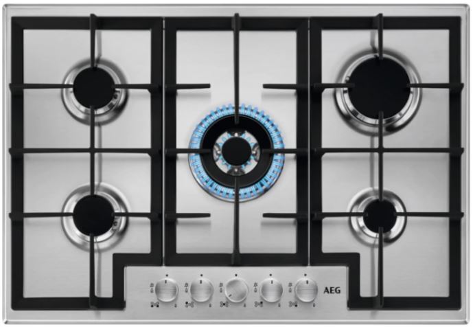 AEG HGB75400SM Gas Hob 75cm 5 Burner Stainless Steel