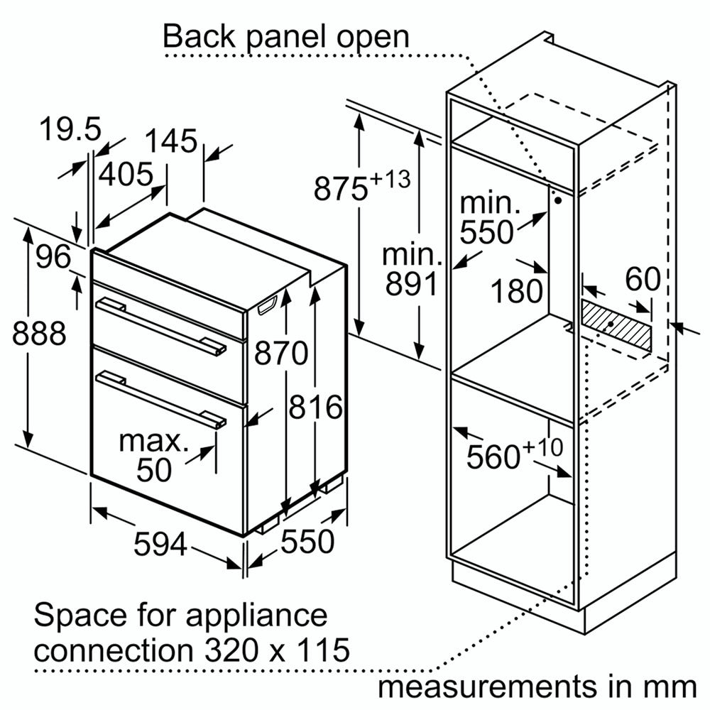 Neff U1GCC0AN0B Double Oven Electric Built In Stainless Steel REFURBISHED