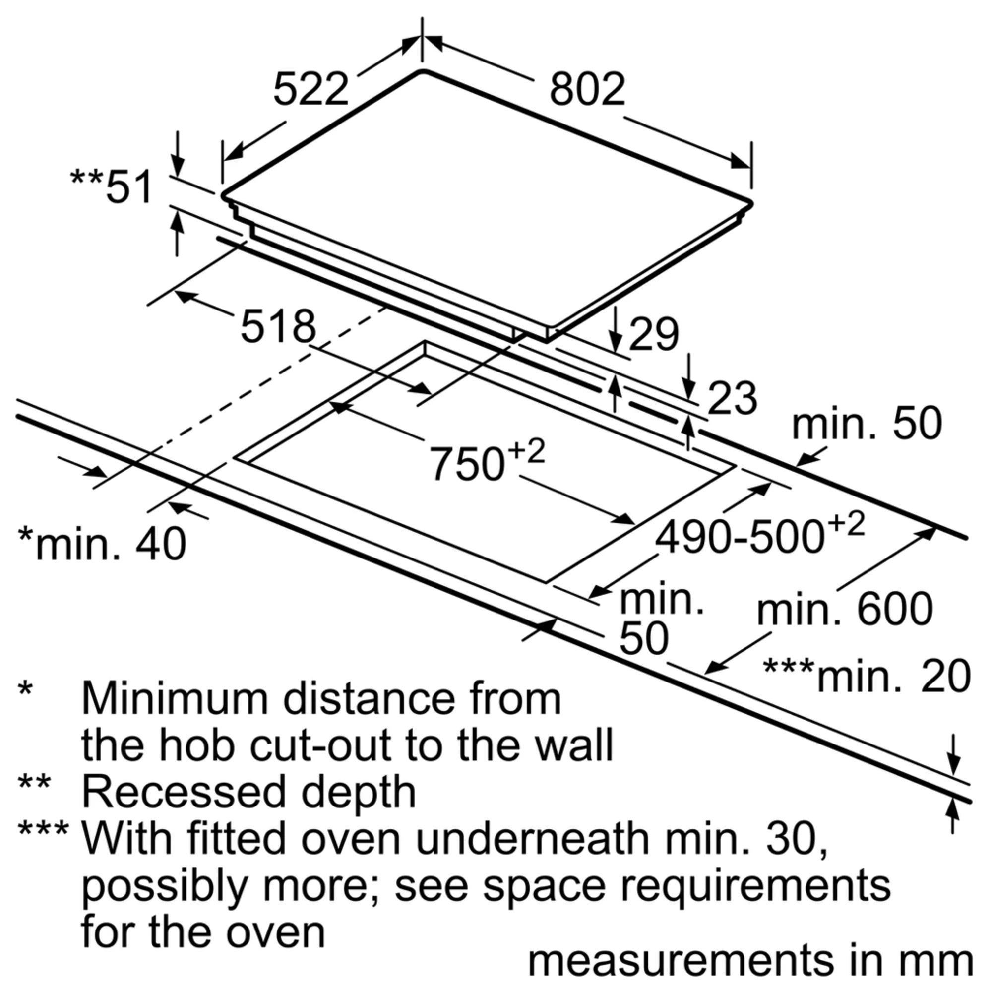 Neff T58FT20X0 Induction Hob 80cm 5 Zone with FlexiZone in Black GRADE B