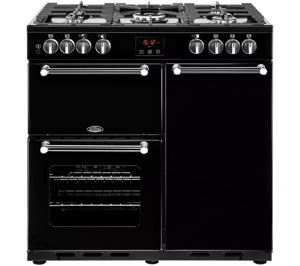 Belling Kensington 90DFT Range Cooker 90cm Dual Fuel Black