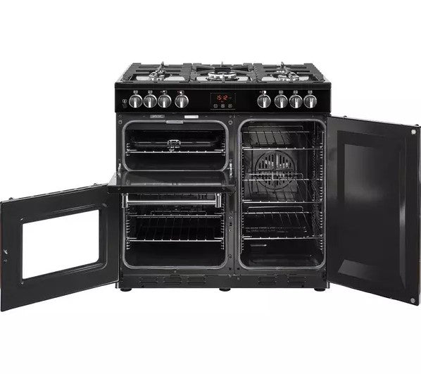 Belling Kensington 90DFT Range Cooker 90cm Dual Fuel Black