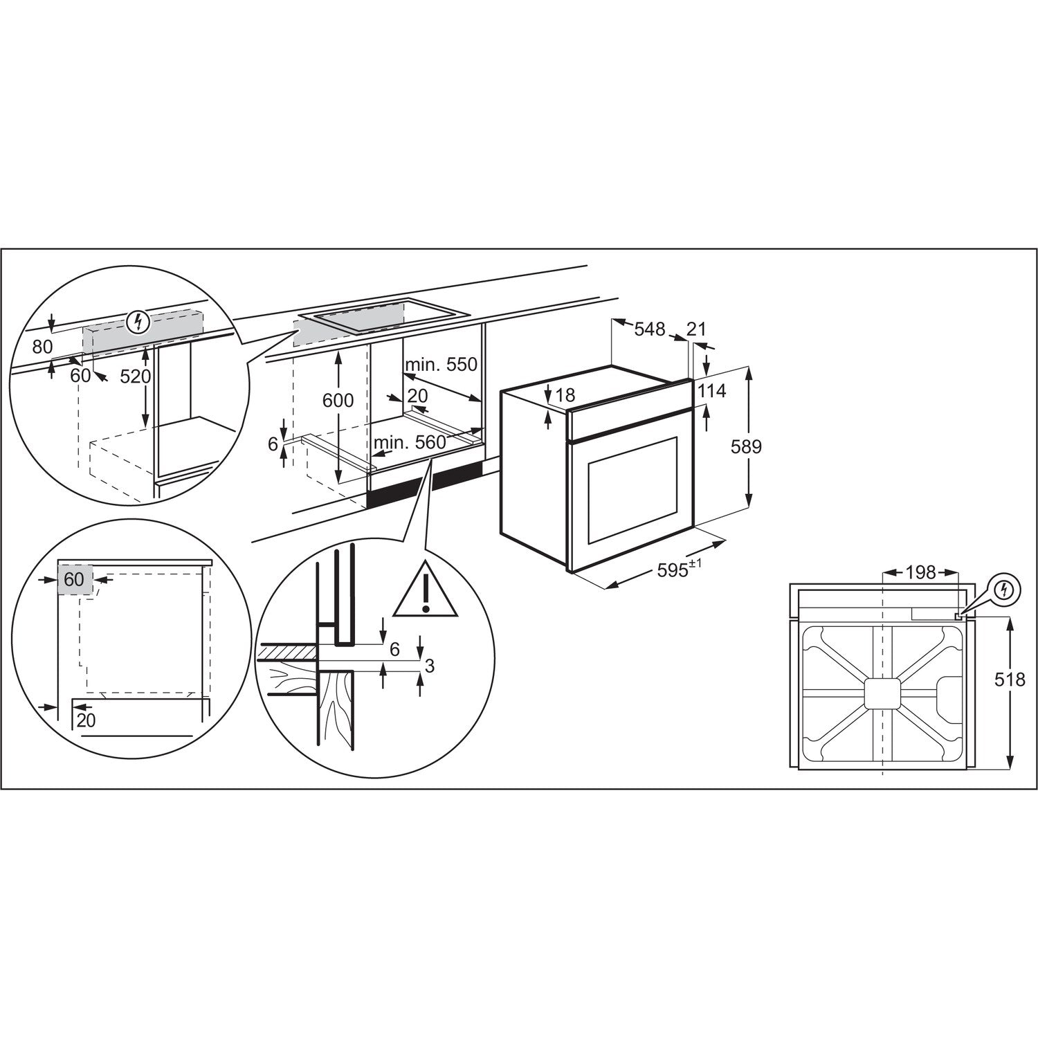 Zanussi ZOHNX3X1 Single Oven Electric Built In in Stainless Steel