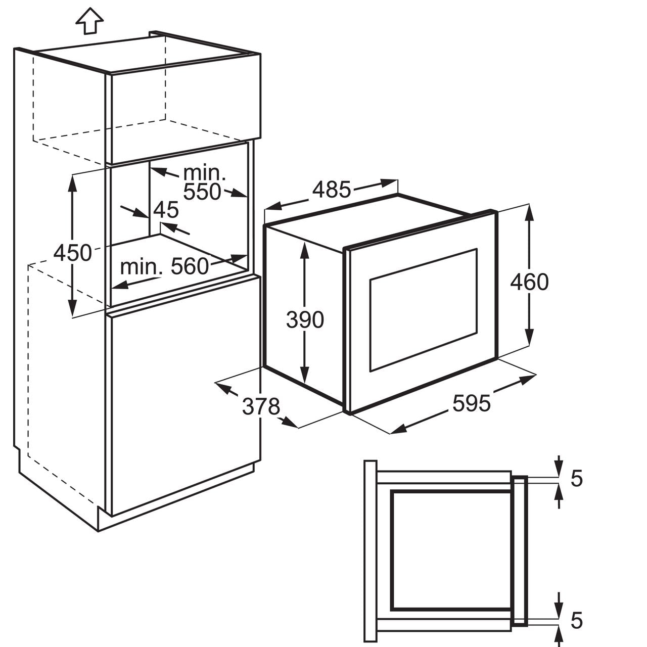 Zanussi ZMSN7DX Microwave Oven and Grill Built In Stainless Steel GRADE A