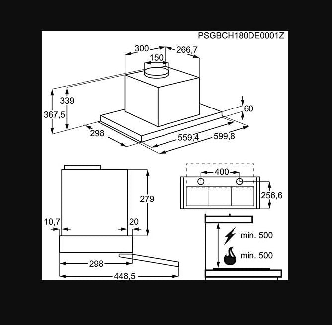 Electrolux LFP326X Cooker Hood 60cm Pull Out Integrated Stainless Steel