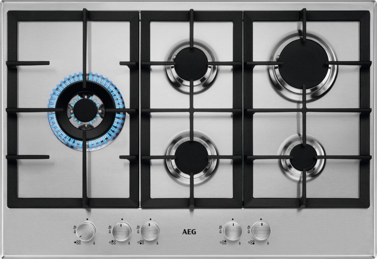 AEG HGB75500SM Gas Hob 75cm 5 Burner Stainless Steel