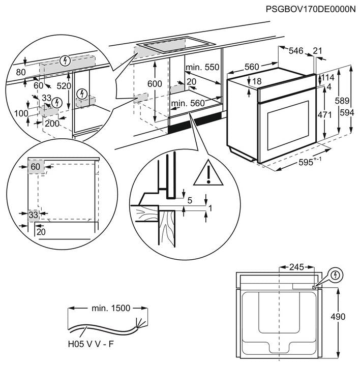 AEG BCK556220M Single Oven Electric in Stainless Steel GRADE B