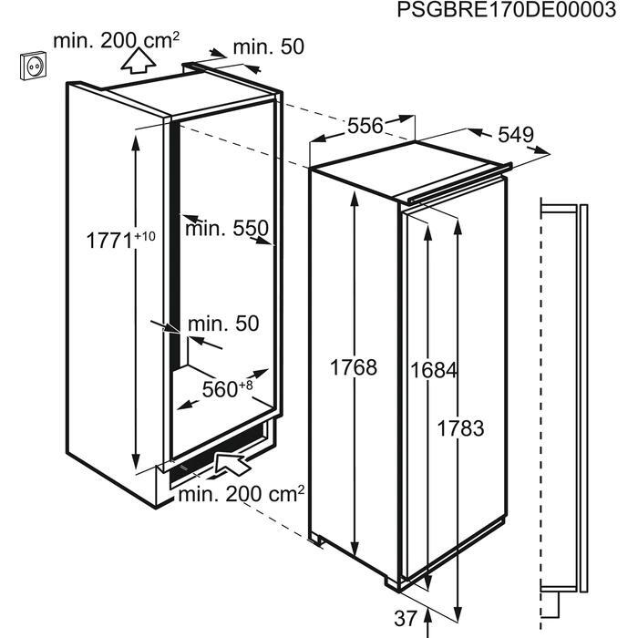 AEG SKS818E9ZC Larder Fridge Fully Integrated Fixed Door GRADE B