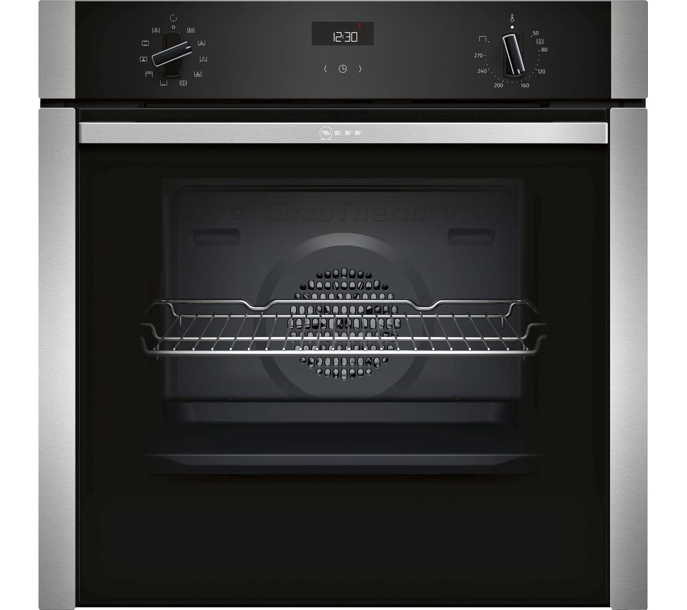 Neff B3ACE4HN0B Single Oven Electric Slide & Hide Built Stainless Steel GRADE B