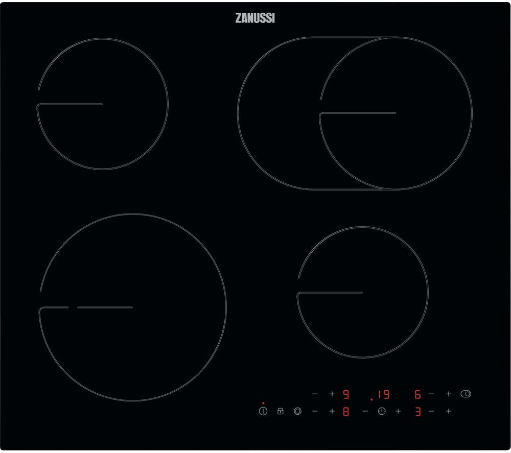 Zanussi ZHRN643K Ceramic Hob 4 Zone 60cm Electric Black